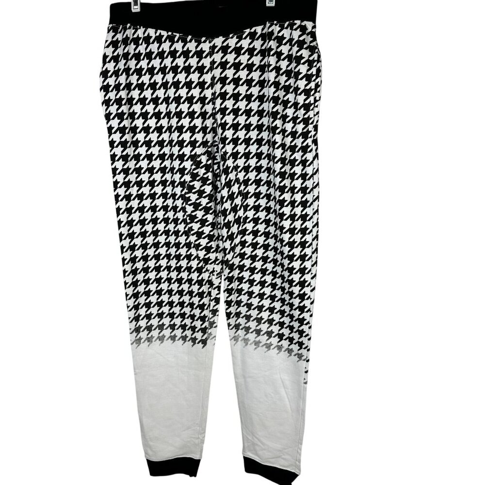 Houndstooth Jogger Pants Large Evolution In Design Cotton/Polyester Blend